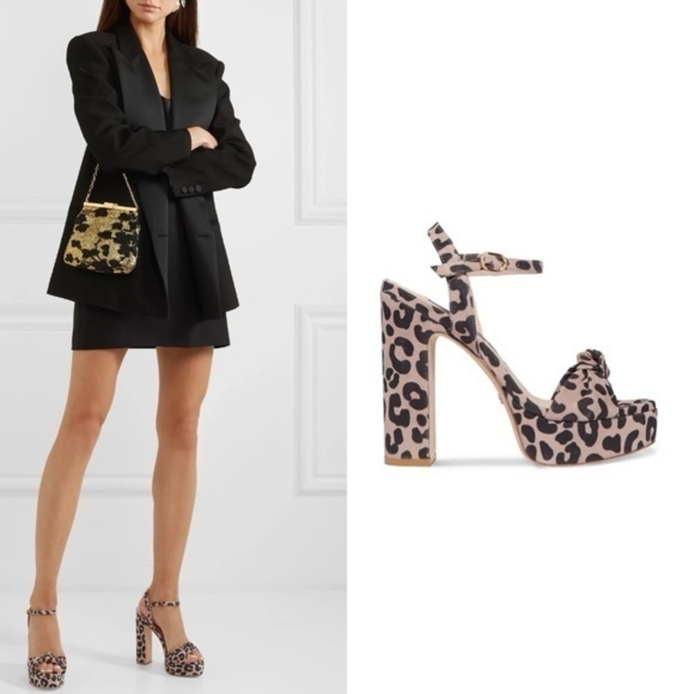 STUART WEITZMAN Mirri Cheetah-Print Leather Platform Sandals